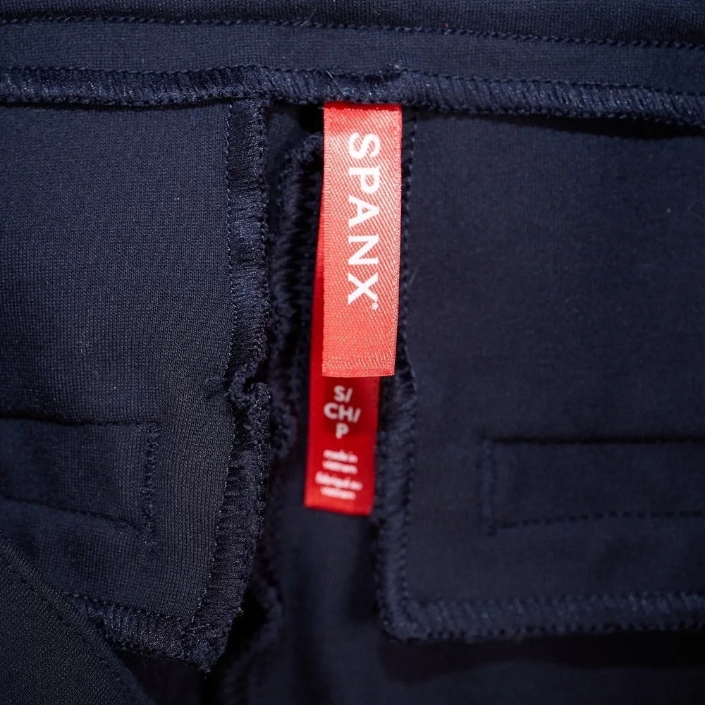 NOT AVAILABLE Spanx The Perfect Pant Straight Leg Navy Blue High Rise Ponte
